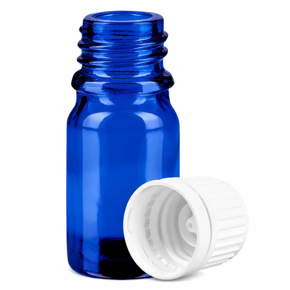 Flacon 5ml 11mm SV blanc OV BlueLine UT18/5 Flacon professionnel de 5ml bleu avec ouverture de 11mm pour application goutte à goutte