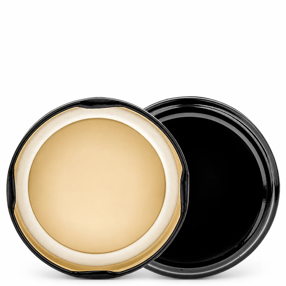 Couvercle noir Twist-Off BasicSeal UNiTWIST de 66 mm avec bord d'étanchéité doré – gros plan
