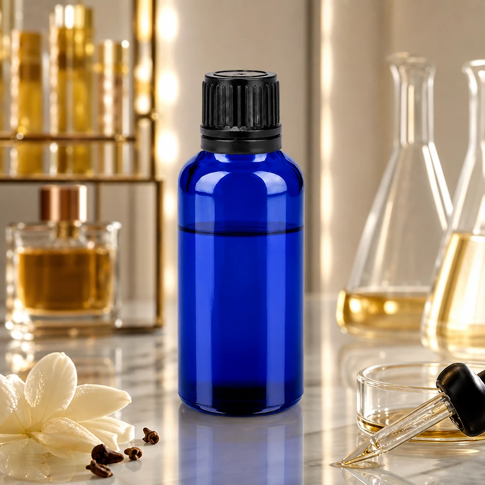 Flacon 30ml 11mm SV noir OV BlueLine UT18/30 Flacon de laboratoire professionnel de 30 ml en verre teinté avec bouchon anti-fuite