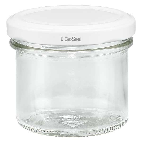 125ml Verre conique avec couvercle BioSeal blanc UNiTWIST