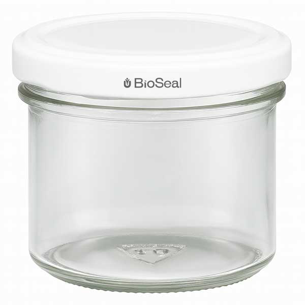 125ml Verre conique avec couvercle BioSeal blanc UNiTWIST