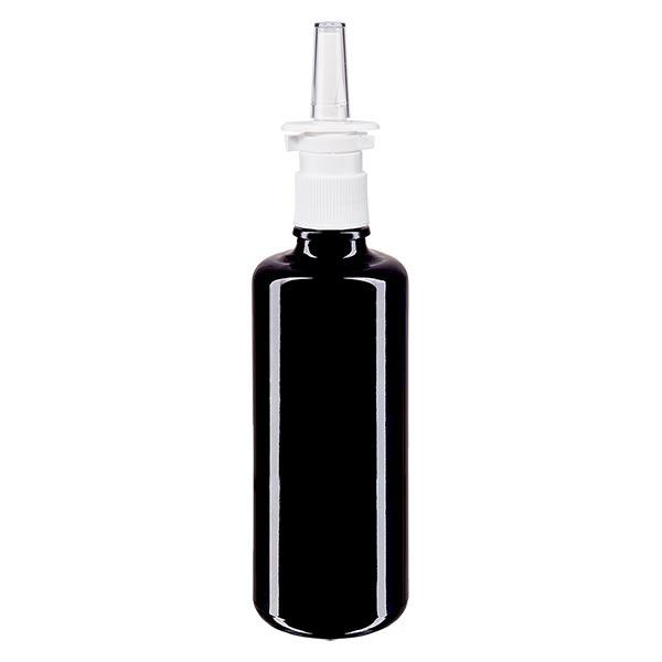 Flacon de pharmacie violet 100ml vaporisateur nasal blanc Std Flacon de pharmacie violet 100ml vaporisateur nasal blanc Std