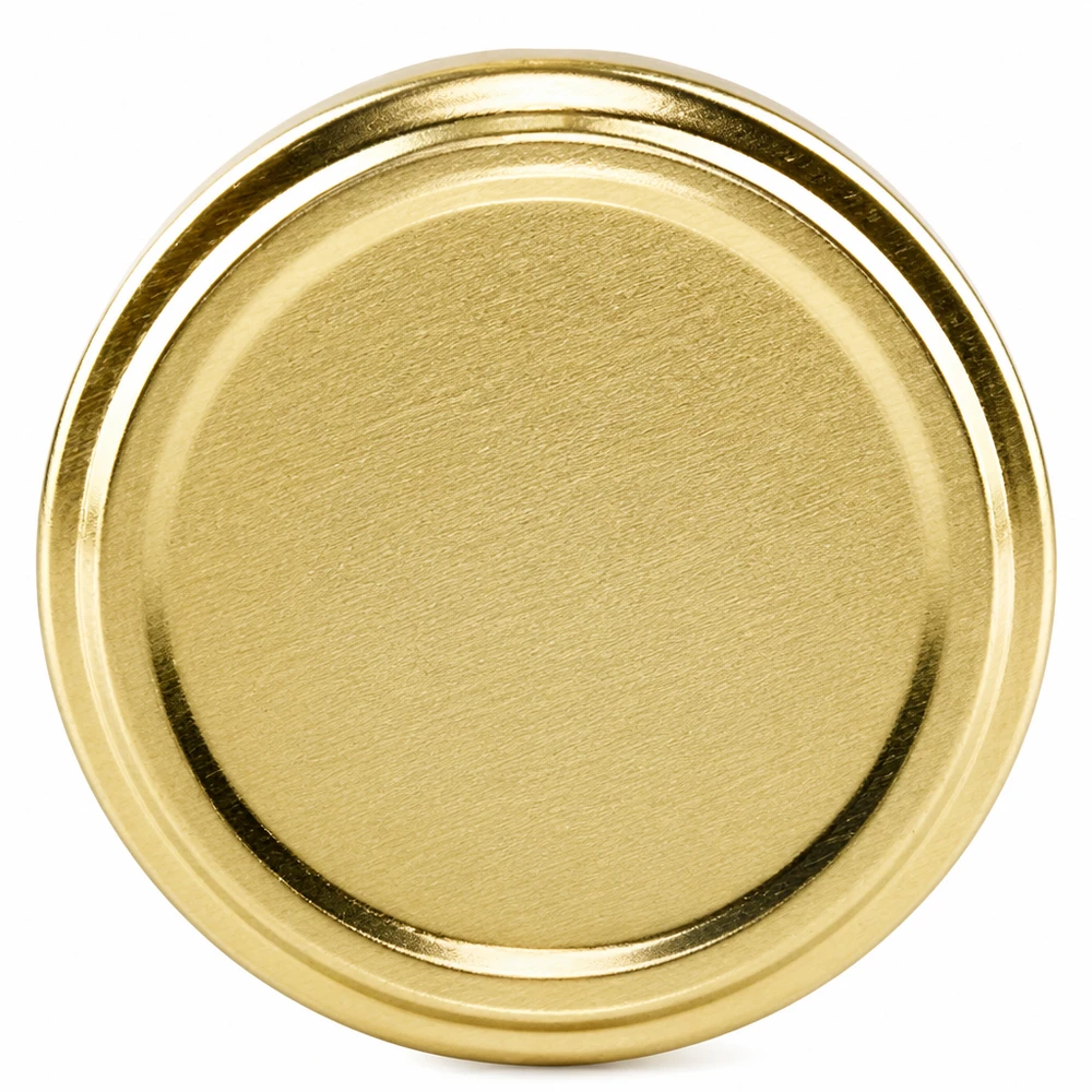 Couvercle à vis doré de 100 mm BasicSeal TO100 UniTwist, vue de dessus, doré mat