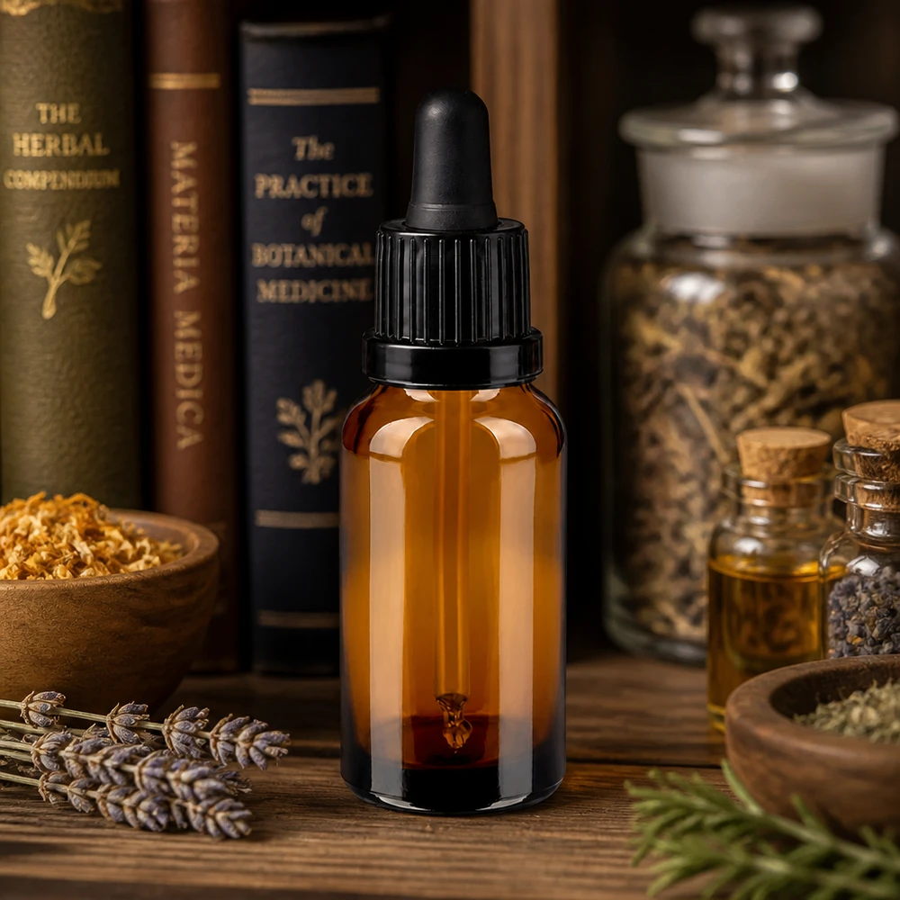 Flacon à pipette 20ml noir OV BrownLine UT18/20 Flacon à pipette pratique de 20 ml en verre teinté avec bouchon compte-gouttes noir ergonomique