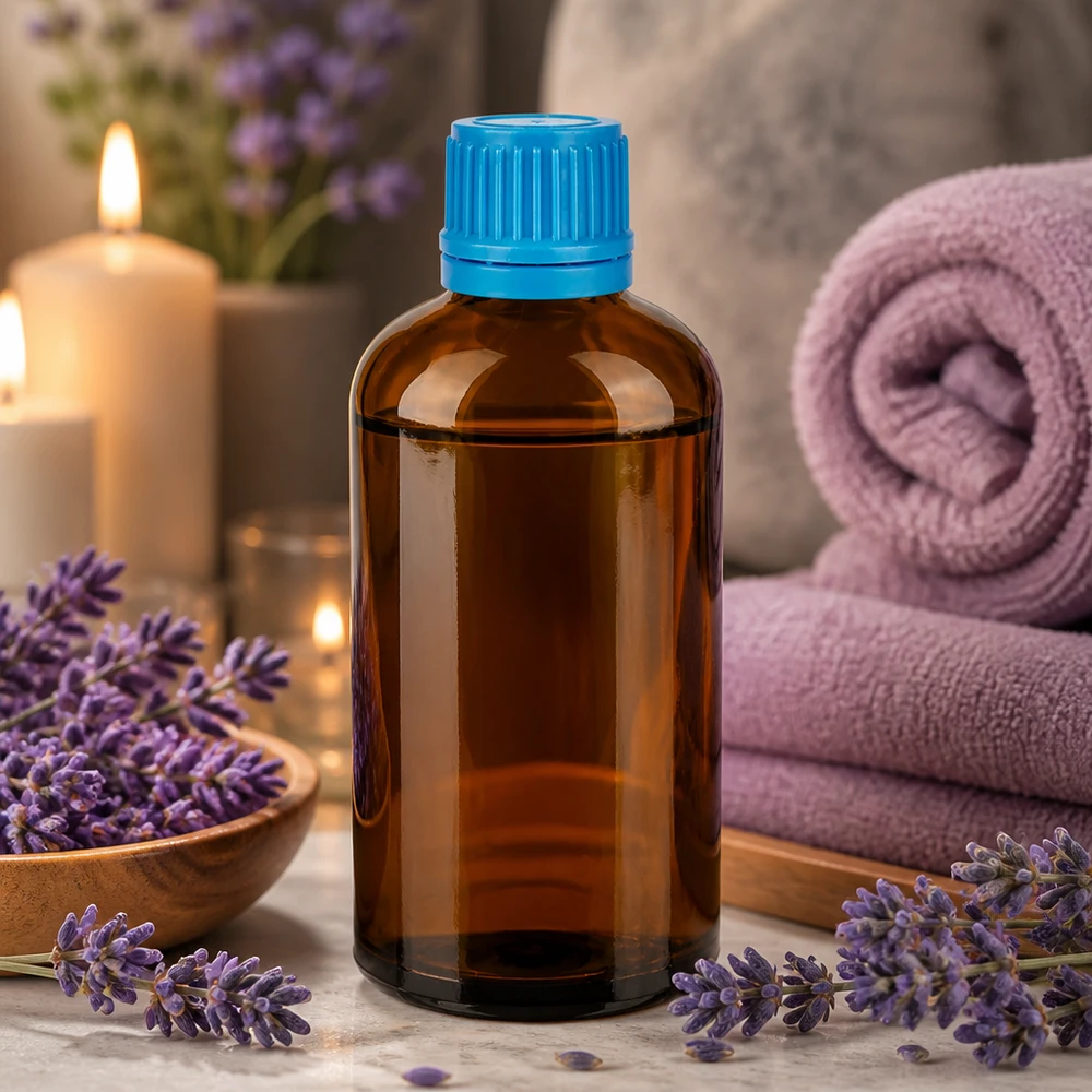 Flacon 100ml 11mm SV bleu OV BrownLine UT18/100 Bouteille en verre brun de 100 ml résistante aux UV avec bouchon étanche pour une qualité de produit optimale