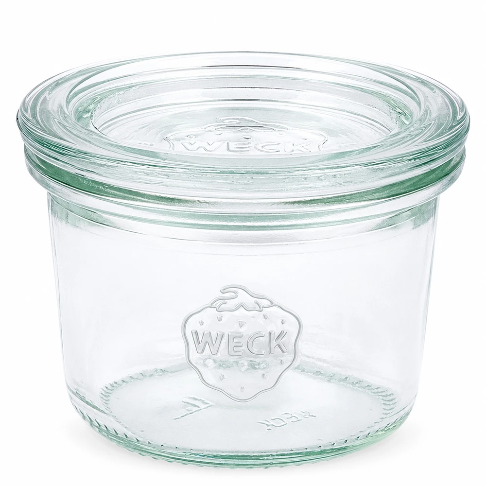Bocal en verre de 80 ml avec couvercle en verre WECK RR60 Pot à couvercle en verre transparent WECK RR60 de 80 ml pour la mise en conserve et la conservation des aliments