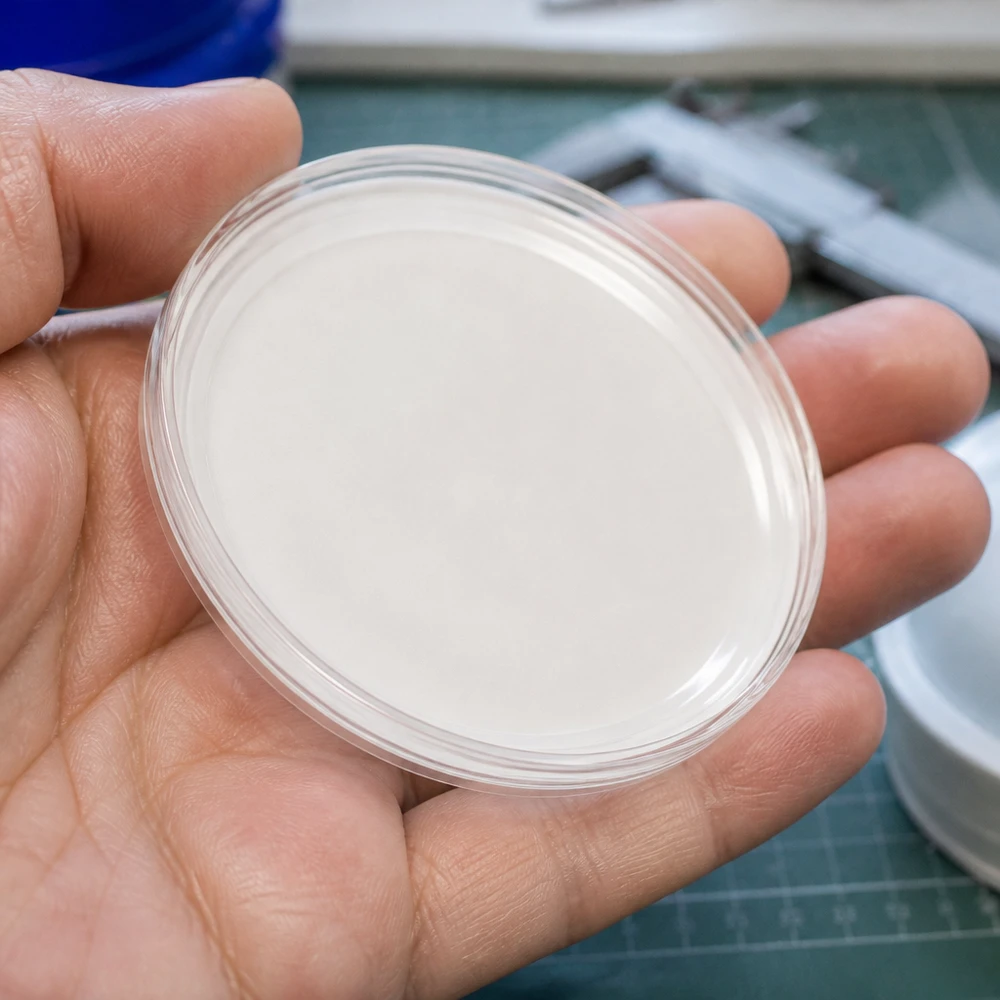 Couvercle BasicSeal 70 mm blanc (TO70) UNiTWIST Bouchon à vis blanc de 70 mm adapté aux produits alimentaires, modèle BasicSeal TO70 UNiTWIST, posé à main nue