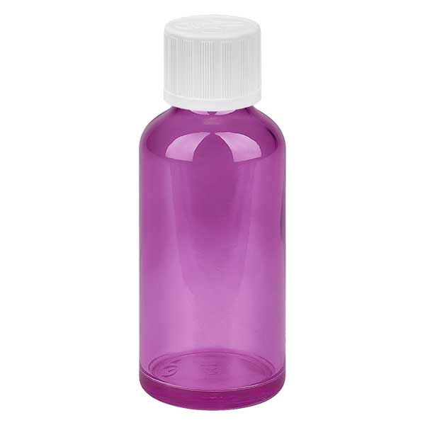 Flacon 50ml bouchon à vis 11mm blanc standard sécurité enfant PurpleLine UT18/50