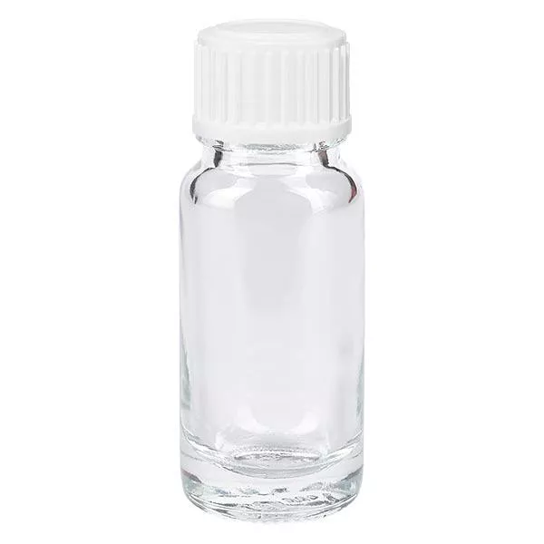 Flacon à usage pharmaceutique 10ml bouchon compte-gouttes blanc 0.8mm std