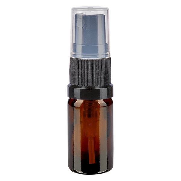 Flacon de pharmacie marron 5ml embout spray noir Flacon de pharmacie marron 5ml embout spray noir