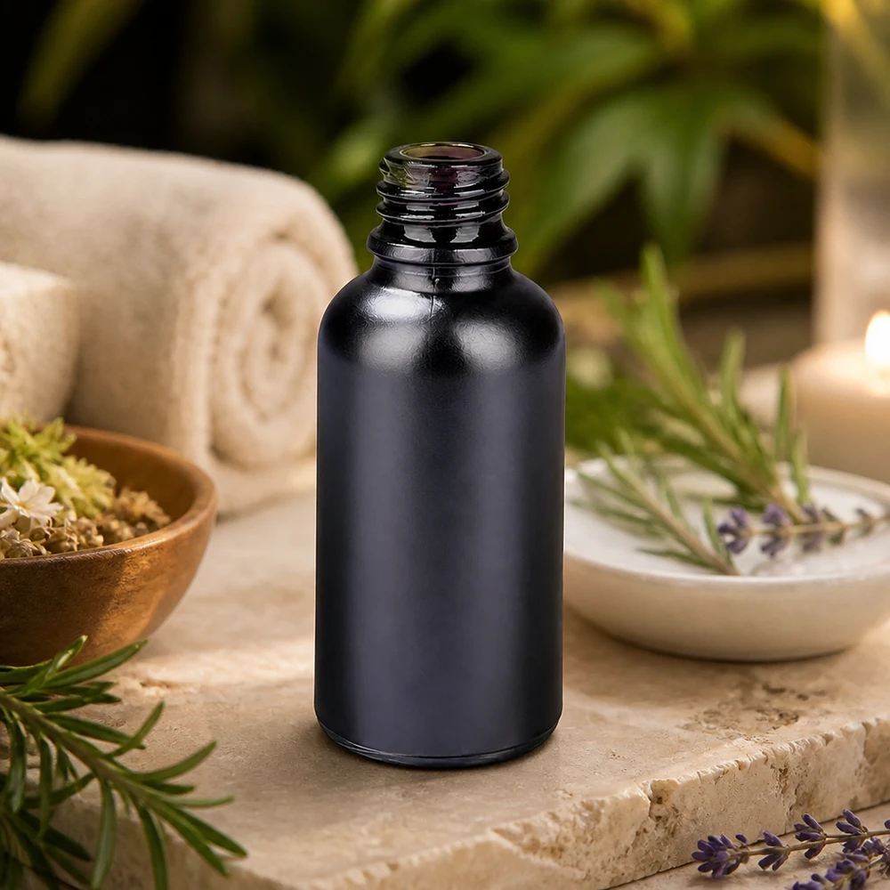 Flacon à pharmacie 30ml BlackLine UT18/30 UNiTWIST Bouteille en verre robuste de 30 ml BlackLine UT18/30 UNiTWIST pour les produits pharmaceutiques et cosmétiques