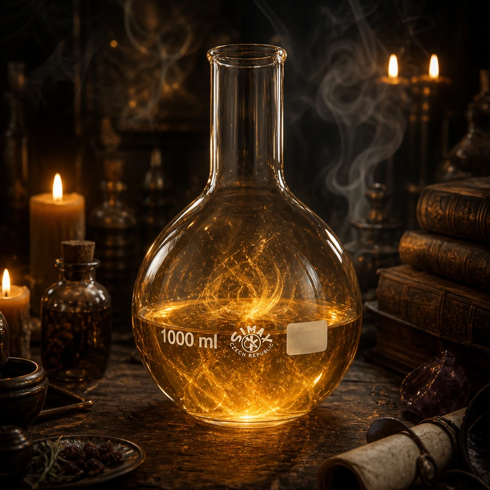 Ballon à fond plat 1000 ml à col étroit, en verre borosilicate avec bord renforcé Ballon de laboratoire 1000ml à col étroit en verre résistant à la chaleur pour les réactions chimiques complexes