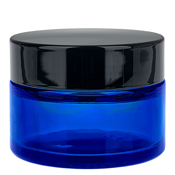 Pot en verre 30ml bleu avec couvercle à insérer UNiTWIST
