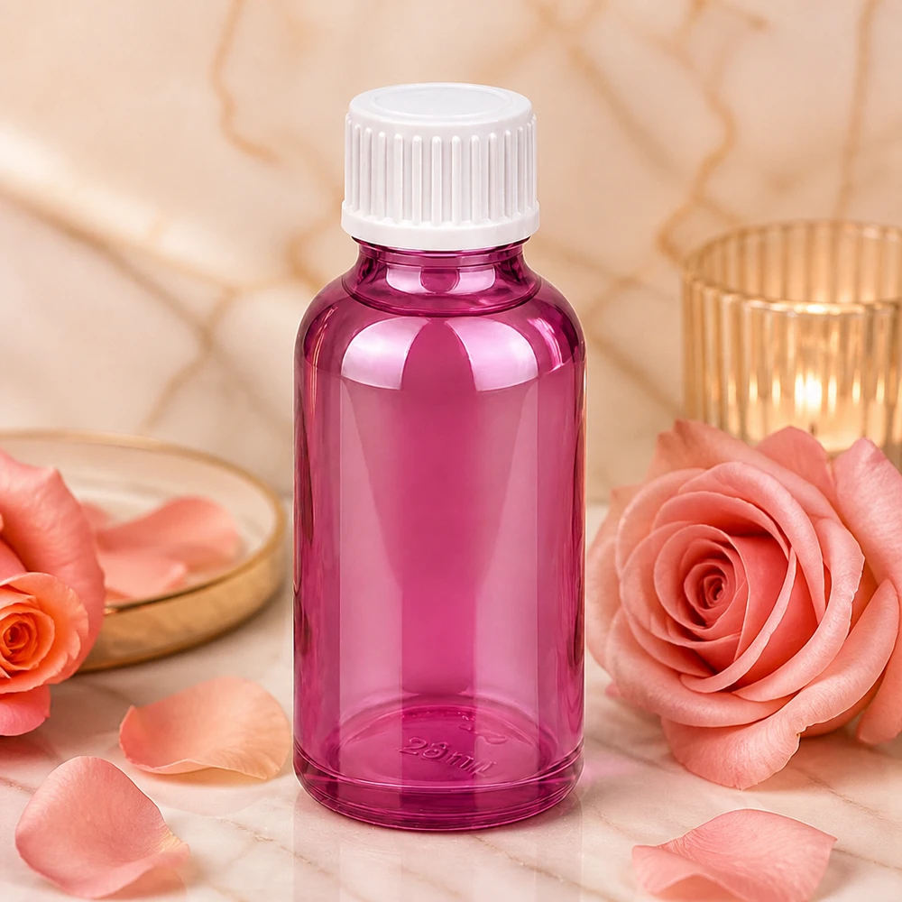 Flacon compte-gouttes 30ml 0.9mm blanc standard PurpleLine. UT18/30 Flacon compte-gouttes violet pratique de 30 ml avec bouchon à vis blanc de sécurité pour les enfants