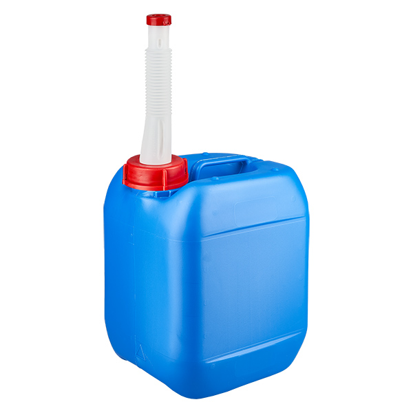 Bidon 5 litres bleu avec tube de vidange Flex Bidon 5 litres bleu avec tube de vidange Flex