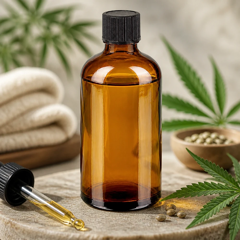 100ml compte-gouttes. 1mm noir STD BrownLine UT18/100 Bouteille en verre brun 100ml avec bouchon compte-gouttes noir idéale pour les huiles et extraits de CBD
