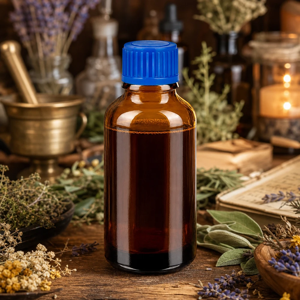 Flacon de 30ml 11mm SV bleu STD BrownLine UT18/30 Flacon en verre brun de 30 ml protégé de la lumière avec bouchon bleu étanche pour la médecine naturelle