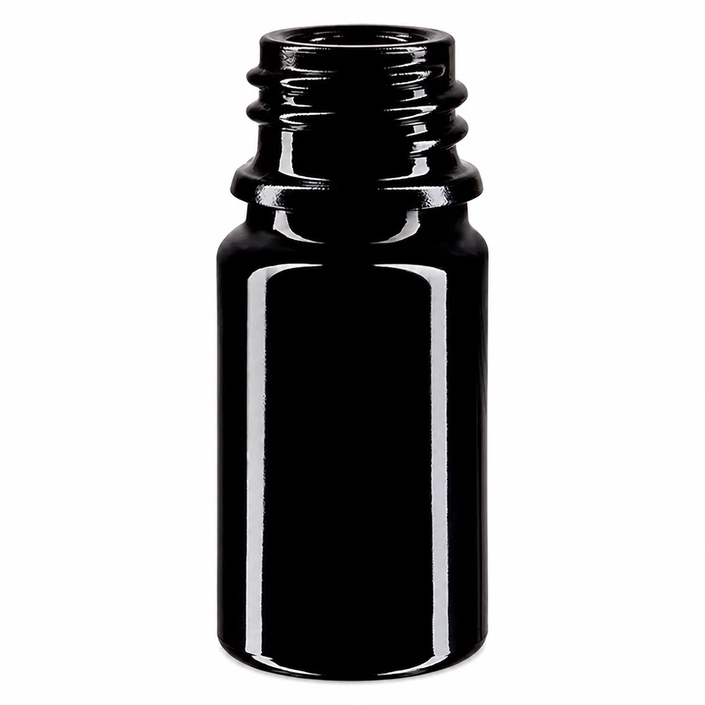 Flacon en verre violet 5 ml DIN18 (verre Miron) Flacon compte-gouttes 5ml en verre violet Miron de forme élancée pour l'aromathérapie et la cosmétique