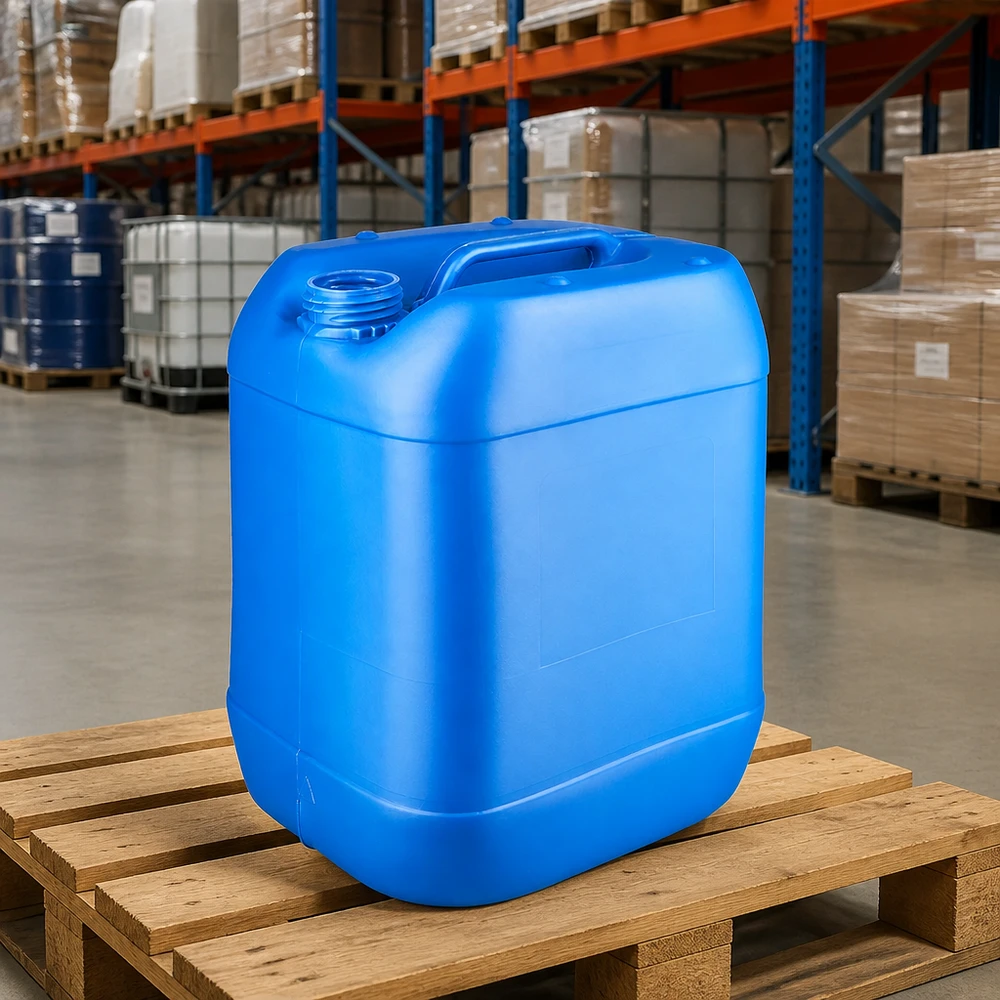Bidon industriel léger de 20 L, bleu, sans couvercle, pour liquides et produits chimiques