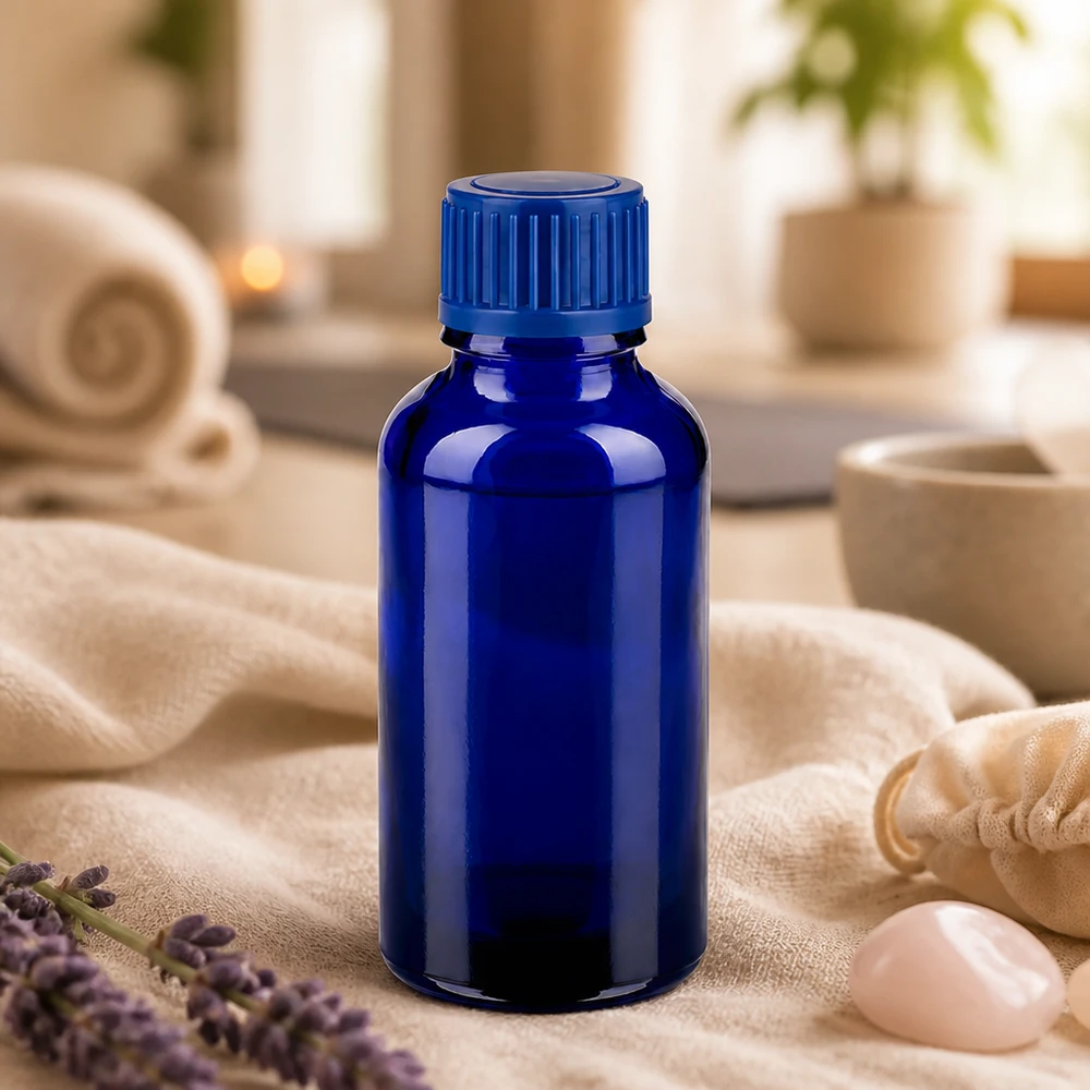 Flacon de 30ml 11mm SV bleu STD BlueLine UT18/30 Bouteille en verre BlueLine de 30 ml au design ergonomique pour une manipulation et un dosage faciles