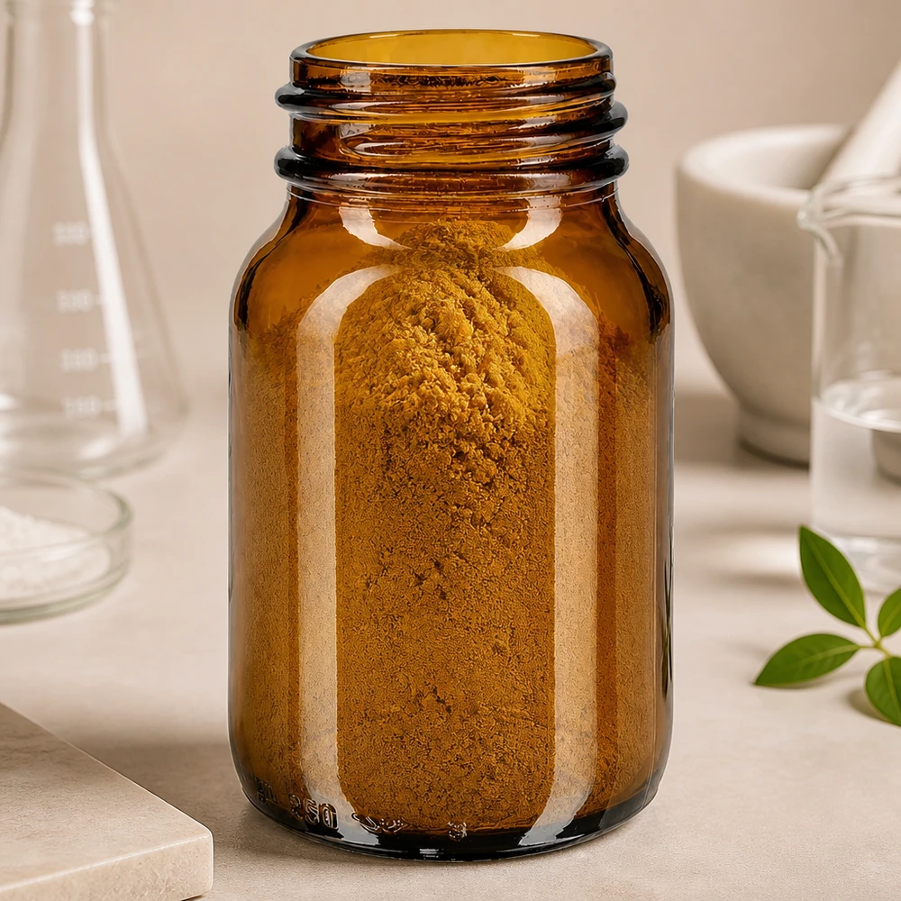 Bouteille à col large 250ml en verre brun avec filetage pratique pour un stockage sûr