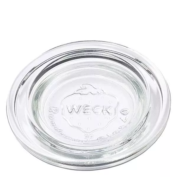 WECK Couvercle en verre RR40 transparent rond en verre pour les bocaux et les bocaux à conserves