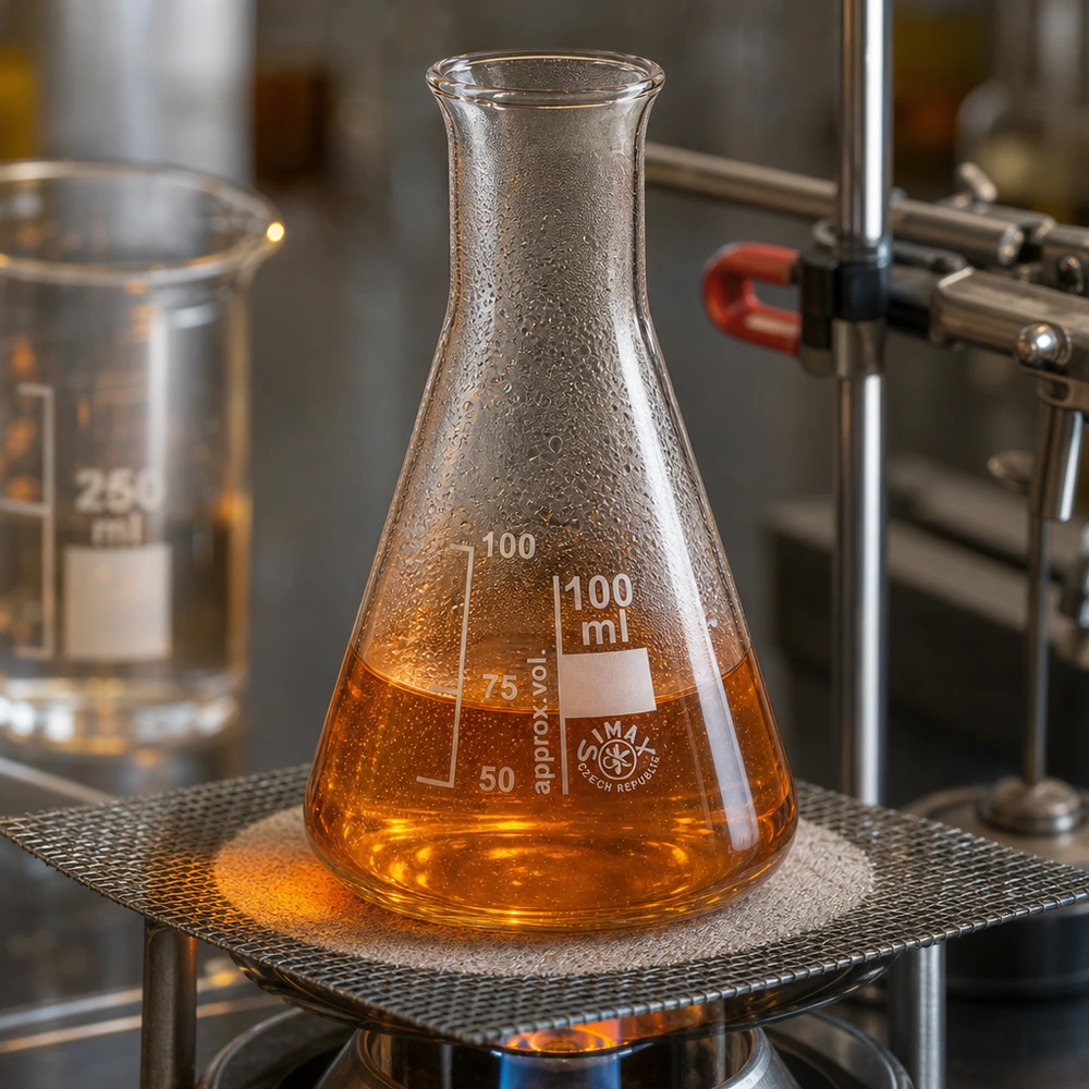 Erlenmeyer 100ml col étroit, verre borosilicate Fiole erlenmeyer compacte de 100ml à col étroit idéale pour les réactions et titrations contrôlées