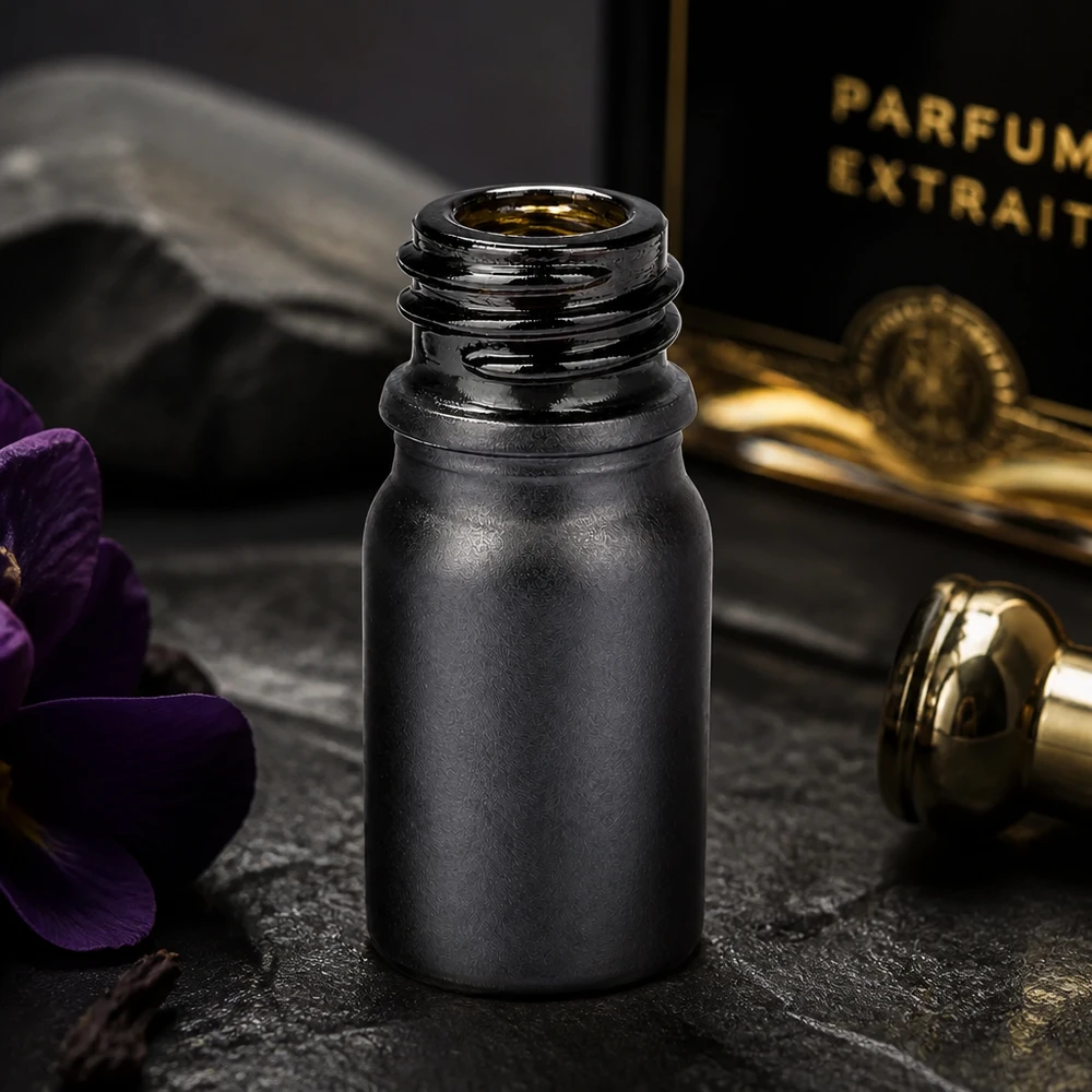 Flacon à pharmacie 5ml BlackLine UT18/5 UNiTWIST Flacon compact 5ml BlackLine UT18/5 UNiTWIST idéal pour les huiles parfumées et les essences à emporter avec soi