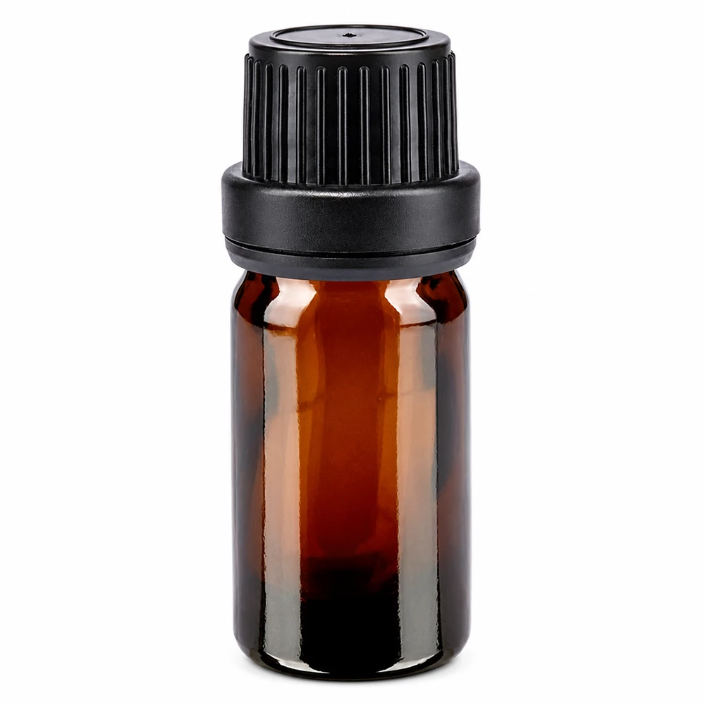 Flacon de pharmacie brun 5ml bouchon vissable noir étanche bouchon d'inviolabilité Petite bouteille en verre marron de 5 ml avec bouchon à vis noir et sécurité enfant