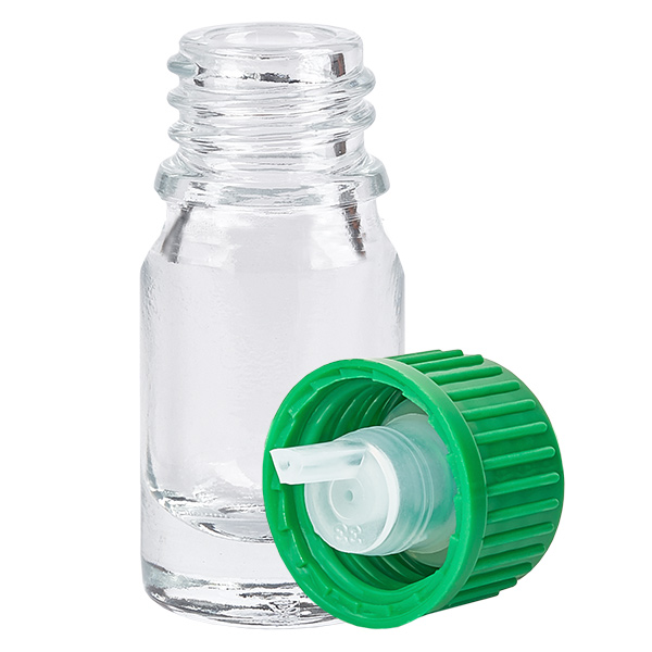 Flacon compte-goutte 5ml 0.8mm vert STD ClearLine UT18/5