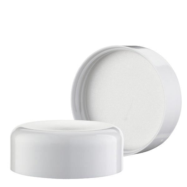 Couvercle à vis blanc pour pot en verre bleu 50ml