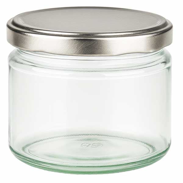 330ml Verre rond avec couvercle BasicSeal argent UNiTWIST