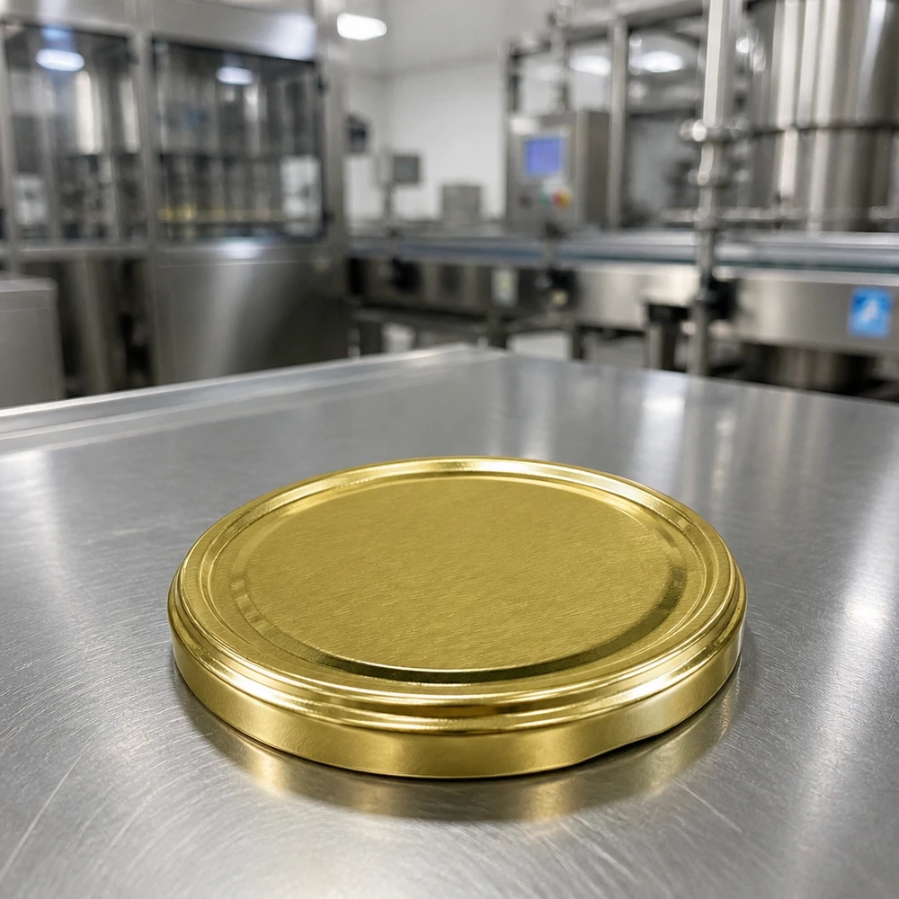 70mm Bouchon BioSeal or (TO70) UNiTWIST UNiTWIST TO70 doré, bouchon à vis, bord rainuré sur la face inférieure, couvercle de conserve BioSeal unitemp