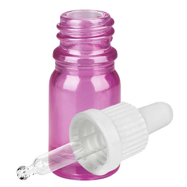 Flacon pipette 5ml blanc Originalité Bouchon à vis PurpleLine UT18/5