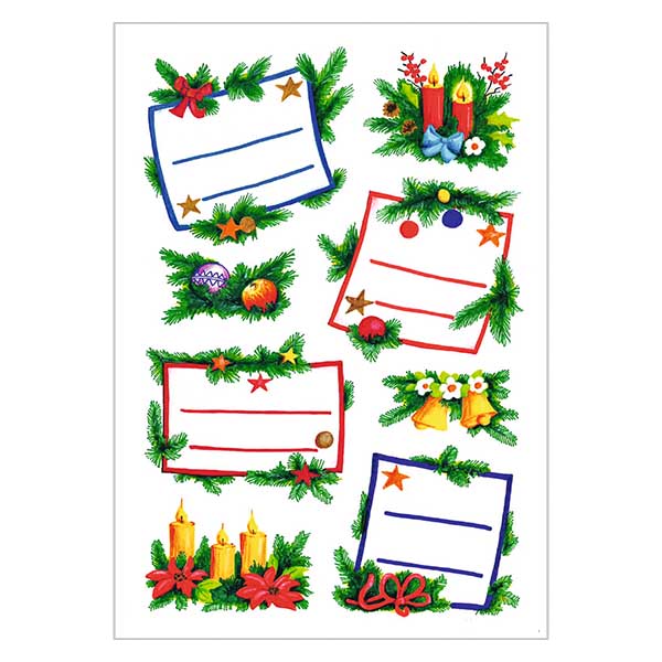 Sticker Arrangement de sapins (16 autocollants avec paillettes)