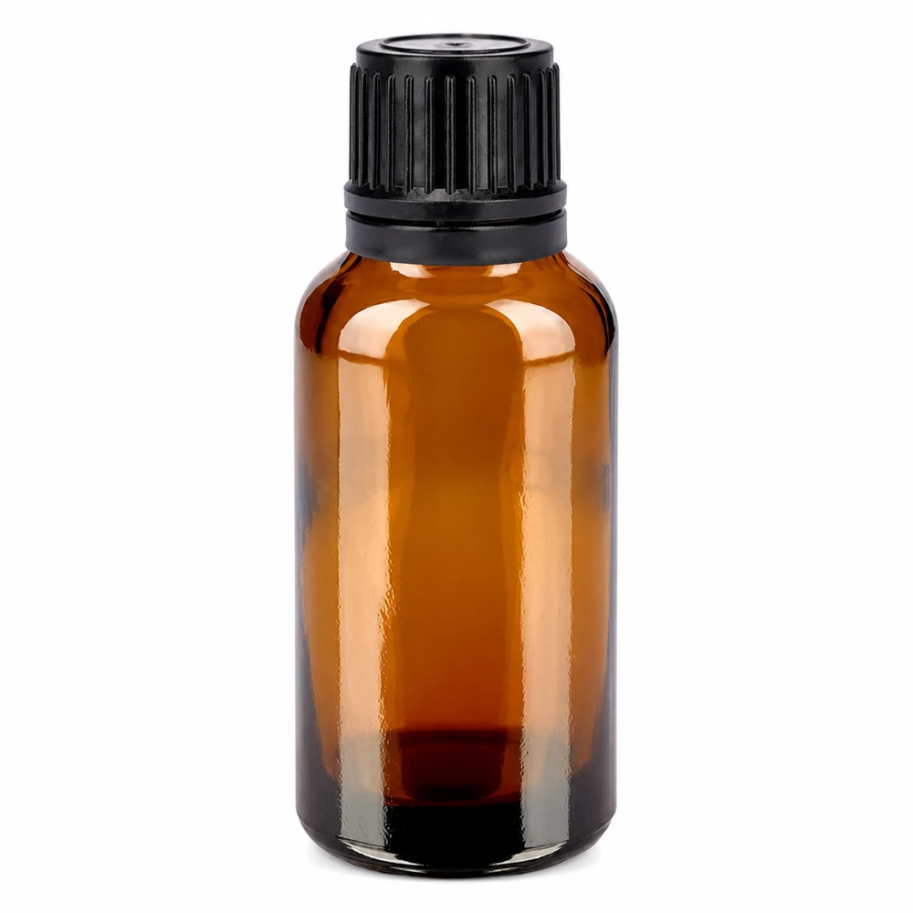 Flacon 30ml 11mm SV noir OV BrownLine UT18/30 Bouteille compacte de 30ml en verre brun parfaite pour les huiles essentielles et les sérums
