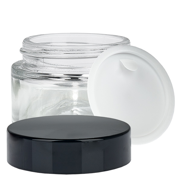 Pot en verre 20ml transparent avec couvercle à insérer UNiTWIST