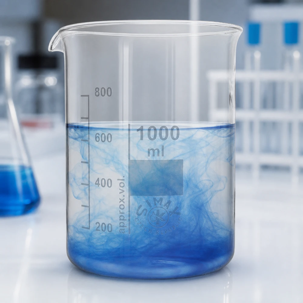 Bécher 1000ml en verre borosilicate résistant à la chaleur (forme basse) Bécher en verre borosilicaté résistant à la chaleur 1000ml avec échelle graduée pour les applications professionnelles en laboratoire