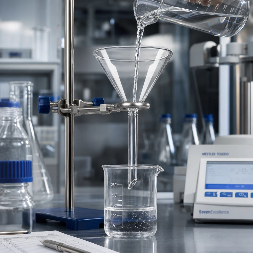 Entonnoir de laboratoire professionnel 70mm en verre sodo-calcique de haute qualité pour les expériences scientifiques