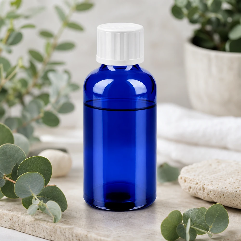 Flacon 50ml 11mm SV f. STD KiSi BlueLine UT18/50 Flacon de laboratoire professionnel 50ml série BlueLine avec bouchon à visser précis pour les pharmacies