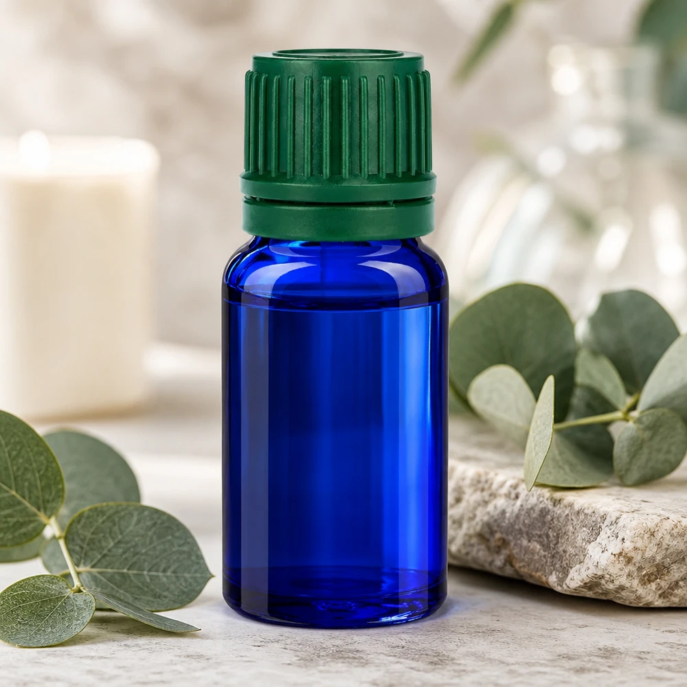 Flacon 10ml 11mm SV vert OV BlueLine UT18/10 Bouteille de pharmacie professionnelle de 10 ml en bleu pour un dosage précis des substances actives