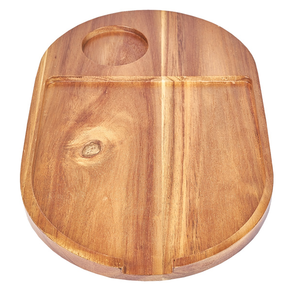 Plateau de présentation en bois daulne massif pour 3 bocaux Weck RR60