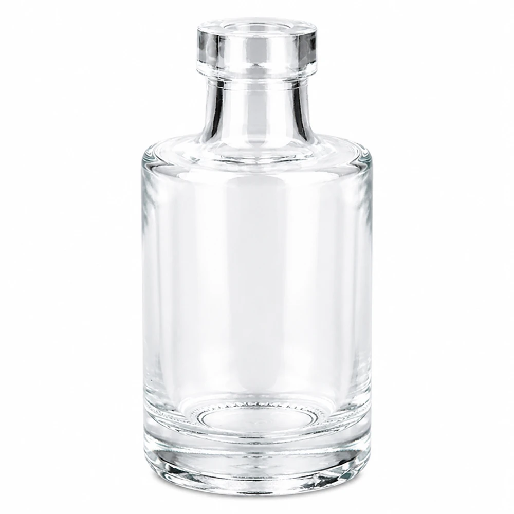 Bouteille en verre 100 ml « Marie » sans bouchon UNiTWIST® Flacon en verre Marie 100ml sans bouchon UNiTWIST transparent vide sur fond blanc