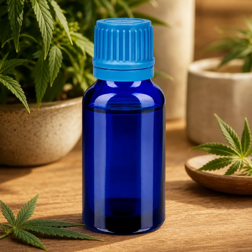 Flacon 20ml 11mm SV bleu OV BlueLine UT18/20 Bouteille en verre BlueLine de 20 ml avec protection UV grâce à un verre bleu foncé pour les substances sensibles à la lumière