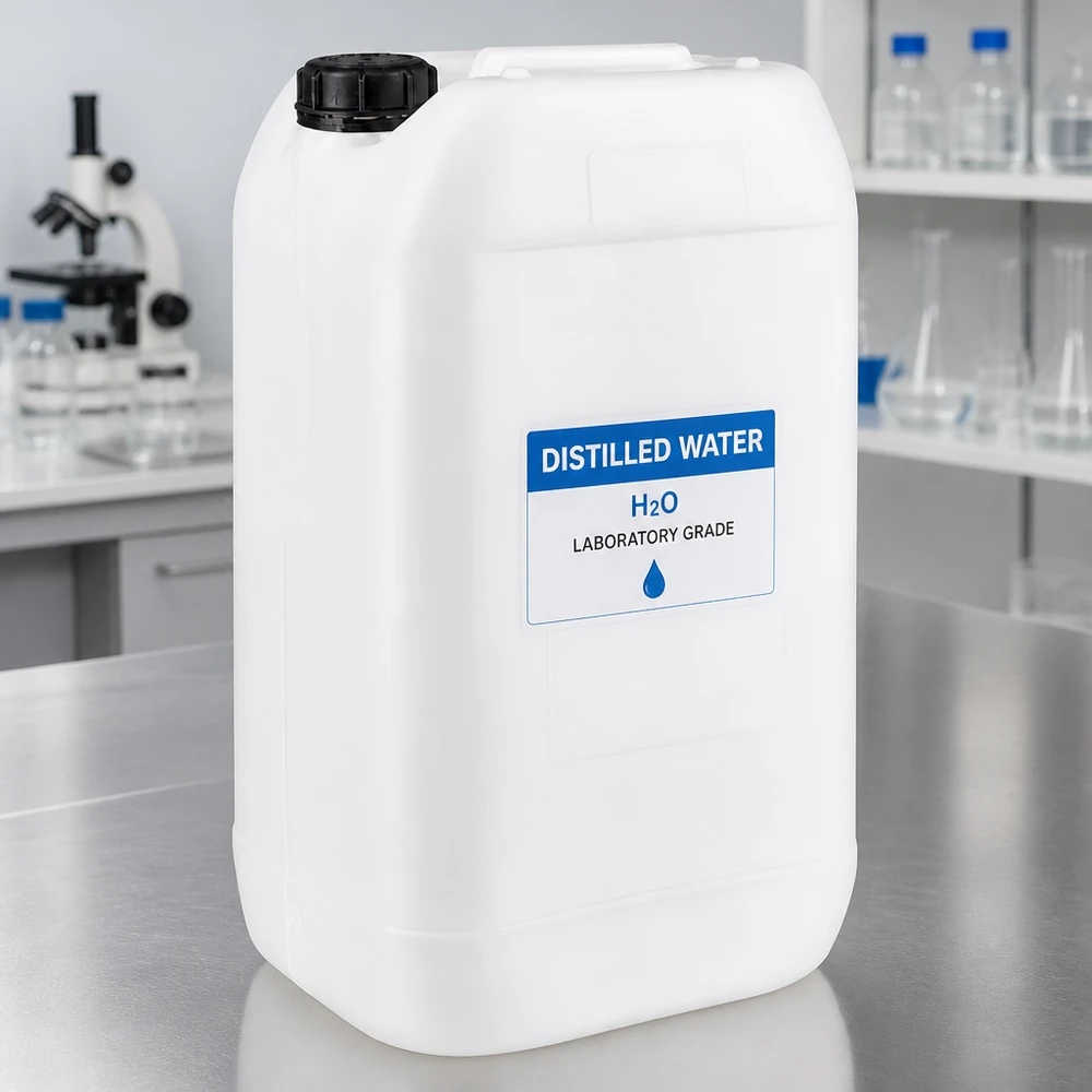 Bidon de 15 L avec bouchon à vis pour eau distillée, usage de laboratoire