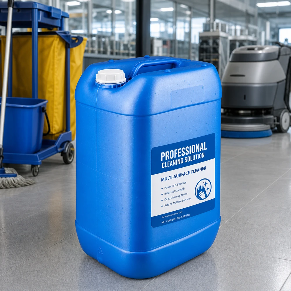 Bidon 25 litres bleu sans bouchon Grand bidon bleu de 25 litres sans couvercle, idéal pour les produits d'entretien et les produits chimiques