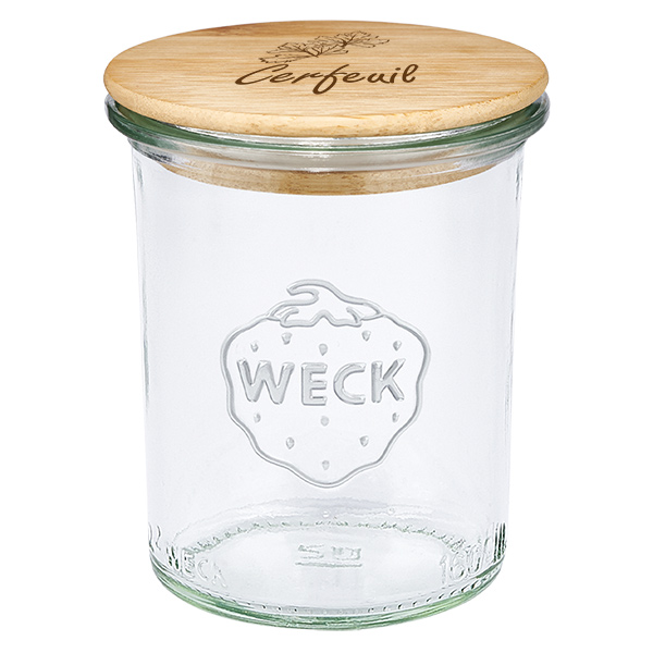 Coffret en bois « Cerfeuil » avec verre WECK plongeant 160 ml