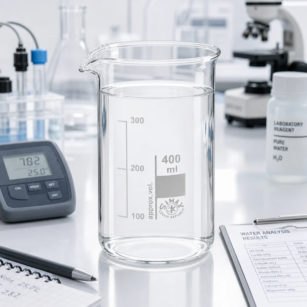 Bécher 400ml en verre borosilicate résistant à la chaleur (forme haute) Bécher cylindrique de laboratoire de 400 ml, de forme haute, avec graduation en millilitres visible