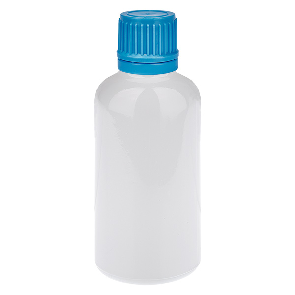 Flacon de 50 ml, bouchon à vis bleu 11 mm, bouchon d'origine WhiteLine UT18/50 Flacon de 50 ml, bouchon à vis bleu 11 mm, bouchon d'origine WhiteLine UT18/50