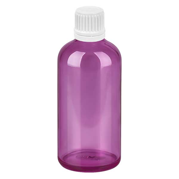 Flacon compte-gouttes 100ml 0,7mm blanc Originalité Bouchon à vis PurpleLine UT18/100